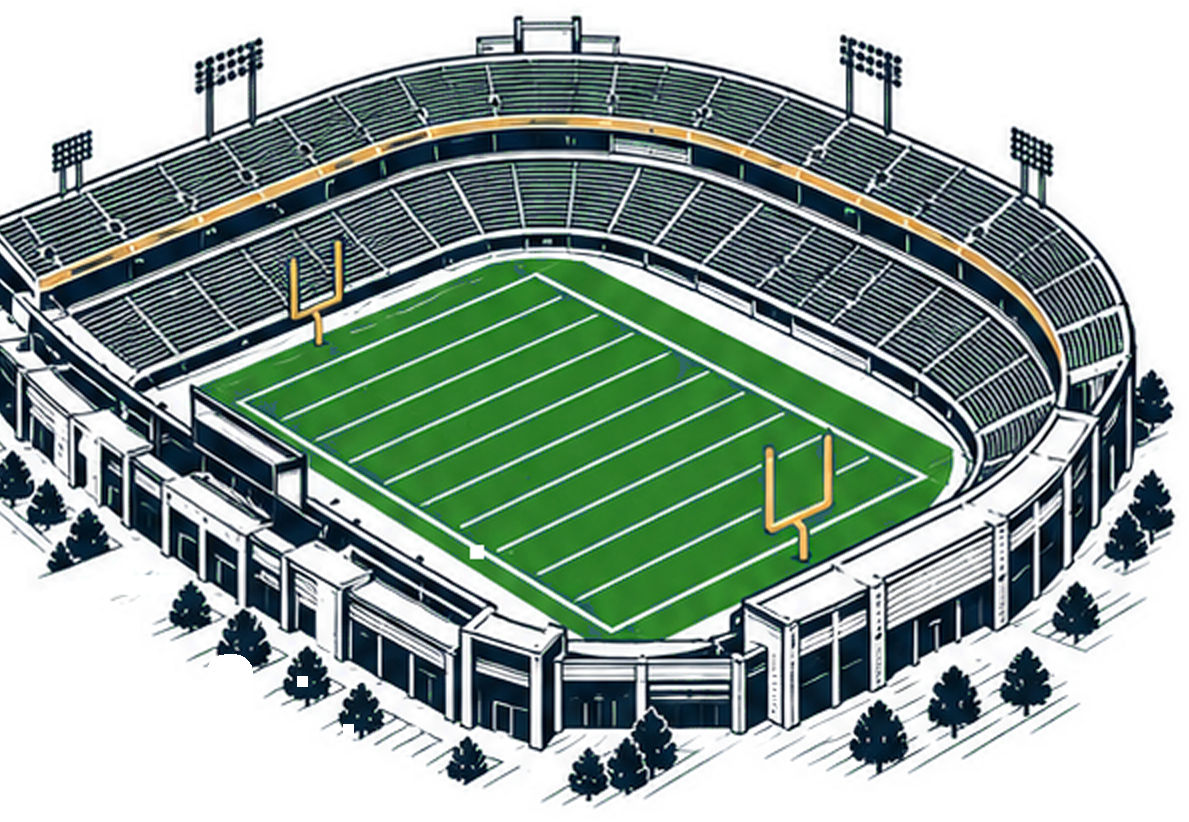 Illustration of a football stadium seen from above